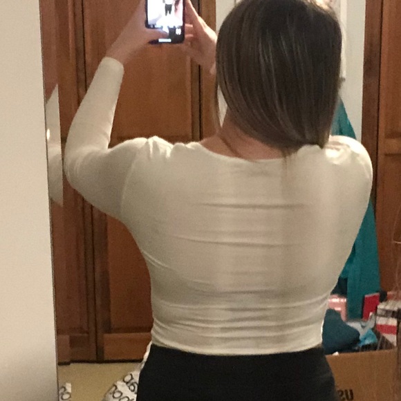 NWOT White Long Sleeve Crop Top Size Small SHEIN - Picture 3 of 7